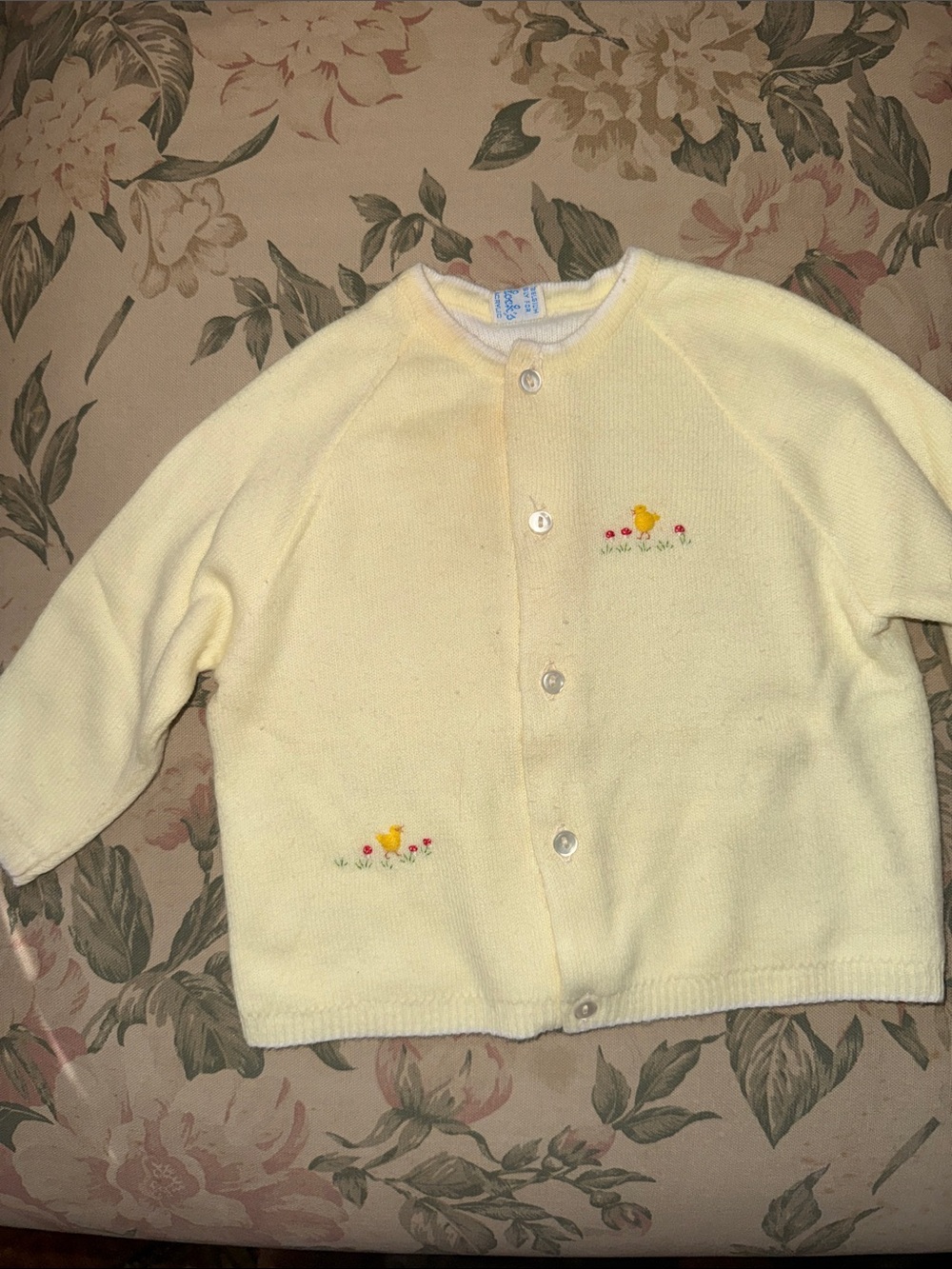 Yellow Baby Chick Knit Cardigan Sweater